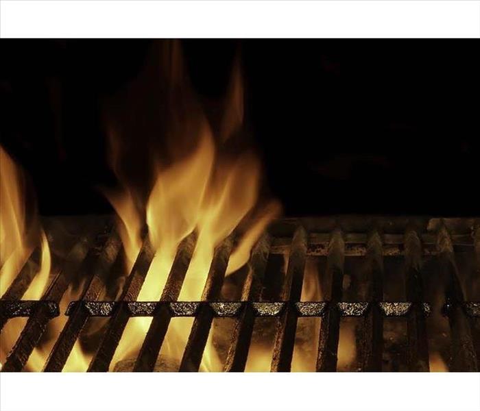 fire on a grill